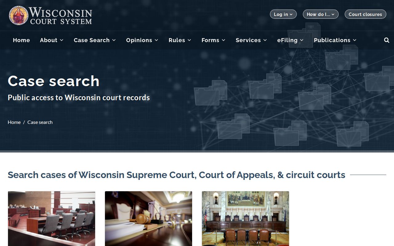 Wisconsin gateway for Adams County criminal case record searches