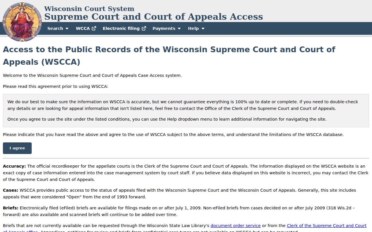 WSCCA search for an Adams County criminal court appeal