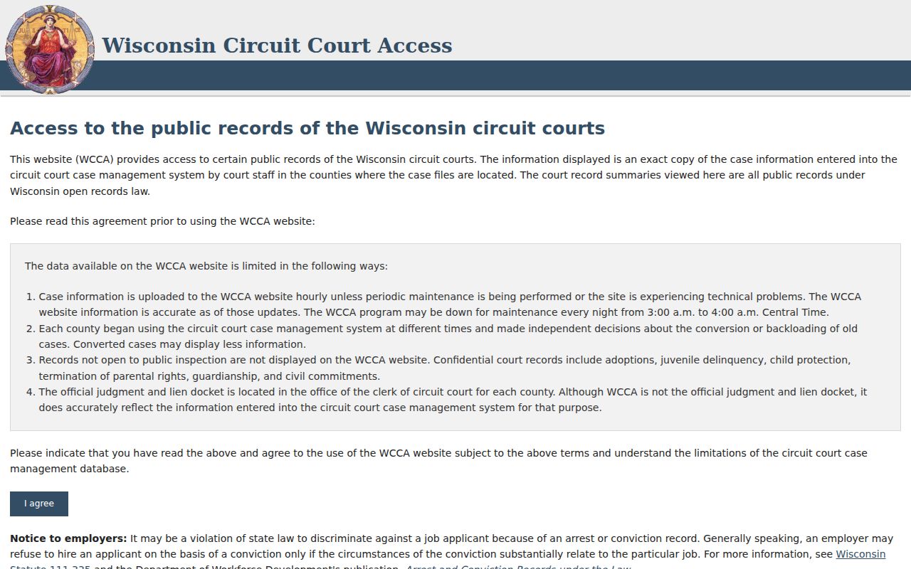 Adams County court case lookup on Wisconsin Circuit Court Access