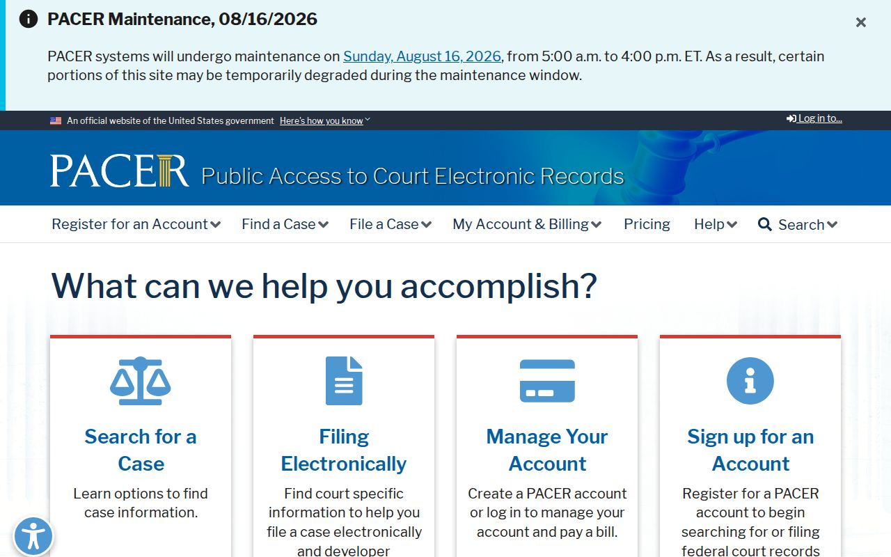 Wisconsin Dells criminal records PACER federal court search